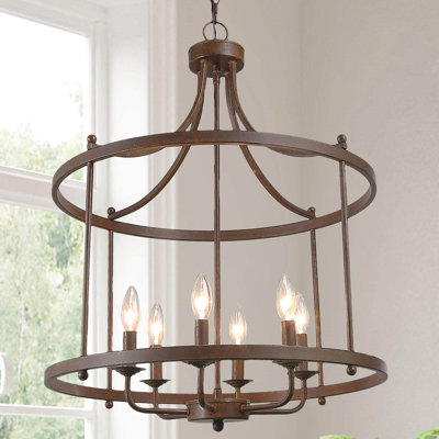 Setser 6- Light 21.5'' W Modern Lantern Dining Room Chandelier