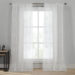 Curtains For Bay Windows Wayfair Harford Nature Fl Semi Sheer Thermal Curtain Panels Set Of 2