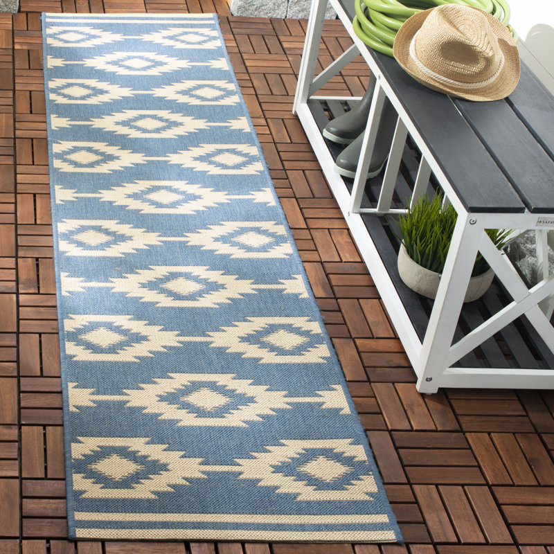 Bungalow Rose Brodick Cream Blue Indoor Outdoor Area Rug Reviews Wayfair