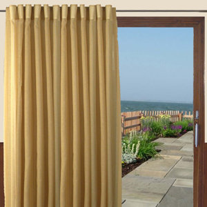 Saint-Raphael Patio Solid Sheer Tab Top Single Curtain Panel