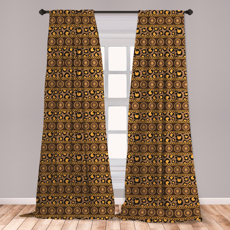 East Urban Home African Striped Room Darkening Rod Pocket Curtain Panels Wayfair