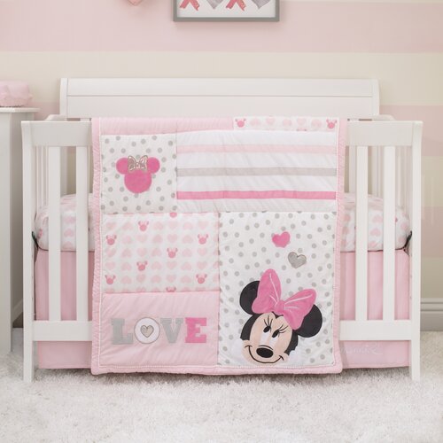 MINNIE MOUSE JUNIOR TODDLER INFANT BABY GIRLS COT BED DUVET QUILT COVER SET 