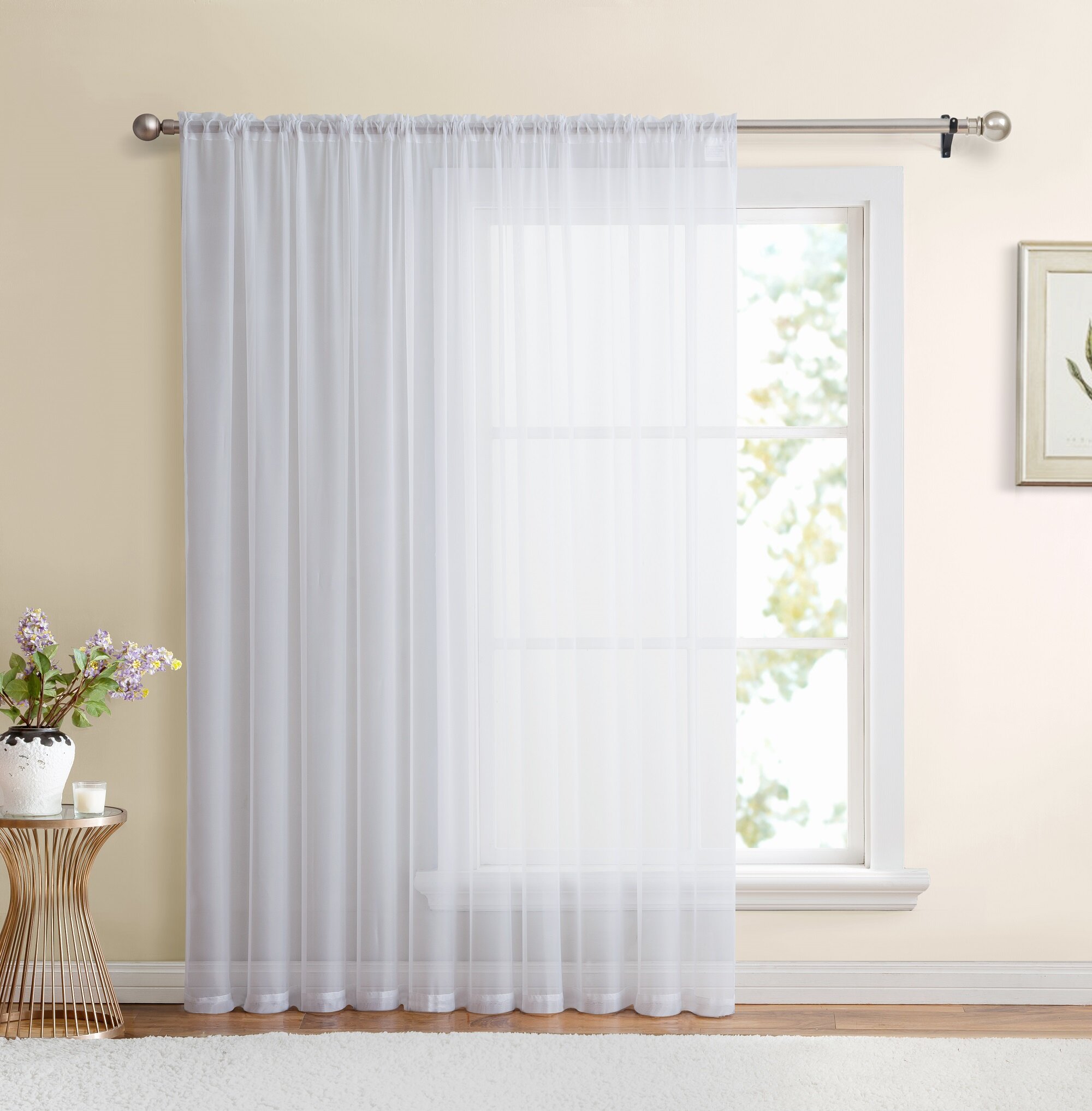 Winston Porter Marca Polyester Sheer Curtain Panel & Reviews | Wayfair