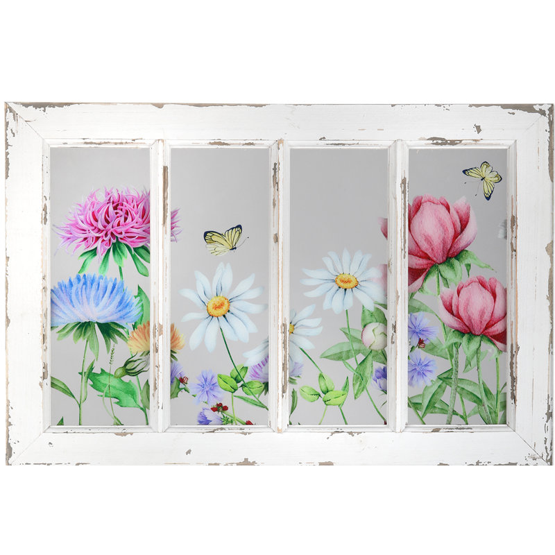 August Grove Daisy And Cornflower Window Pane Picture Frame