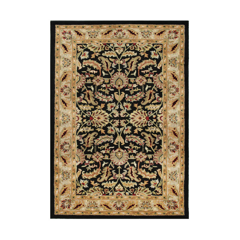 New Zealand Handmade Black/Brown Area Rug