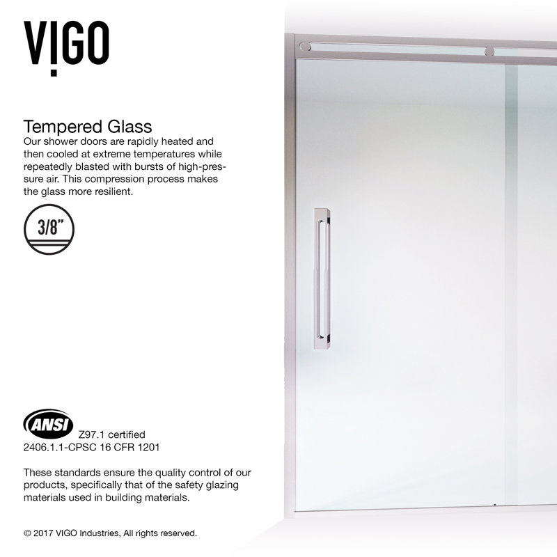 Vigo Erie 60 X 74 Sliding Framed Shower Door Wayfair