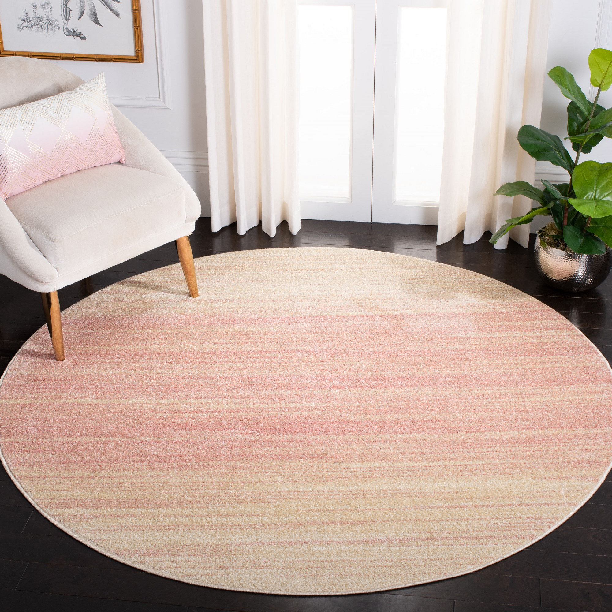 Mercury Row® Teen Teagan Power Loom Performance Pink/Ivory Rug ...