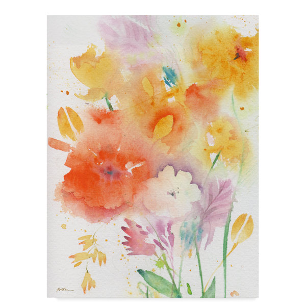 Winston Porter Invitation In Yellow Watercolor Painting Print On Wrapped Canvas Wayfair