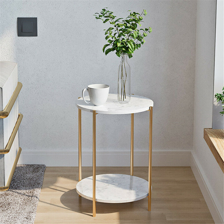 wayfair gold glass side table