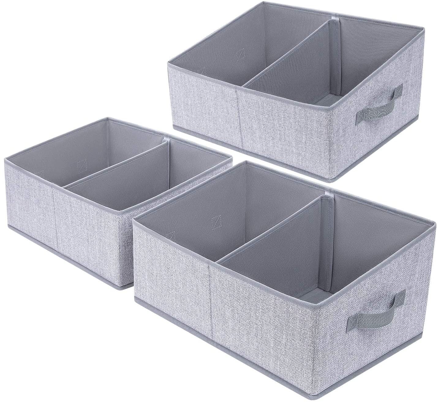 Latitude Run Closet Baskets 3 Packs Trapezoid Storage Bins Foldable Fabric Baskets For Clothes Baby Toiletry Toys Towel Dvd Book Wayfair