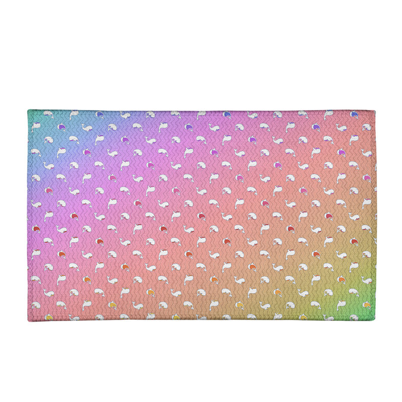 East Urban Home Whales Salmon Pink Blue Area Rug Wayfair