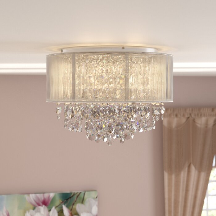 Alvarez String Beaded Ceiling 3 Light Flush Mount