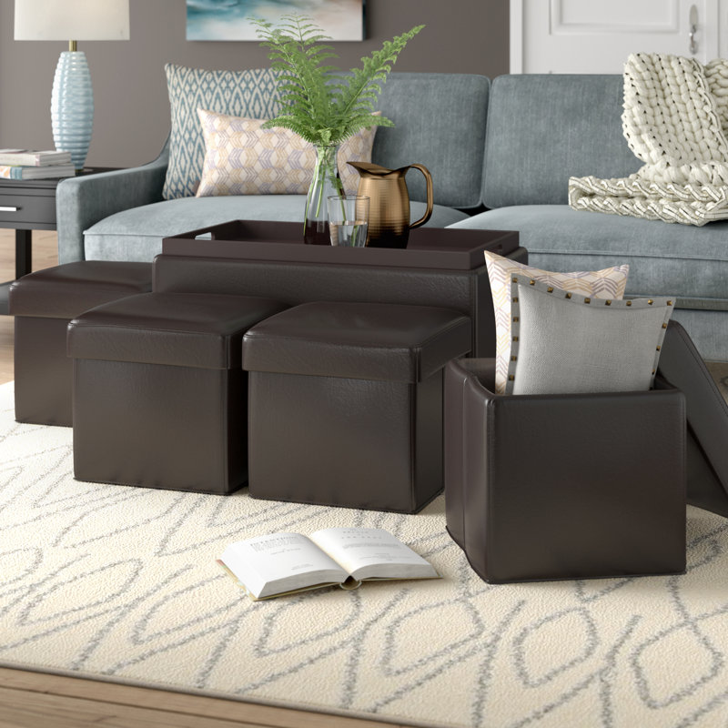 Ebern Designs Aquavia 5 Piece Storage Ottoman Set Reviews Wayfair Aquavia 5 Piece Storage Ottoman Set