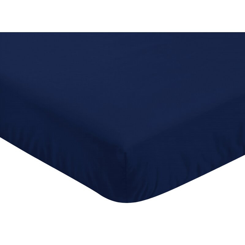 navy blue fitted crib sheet