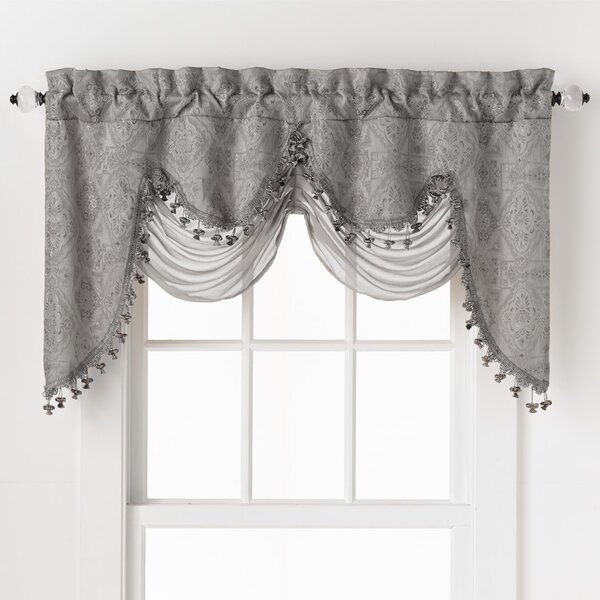 Assorted Colors Luxury Waterfall Austrian Beads Trimmed Window Valances