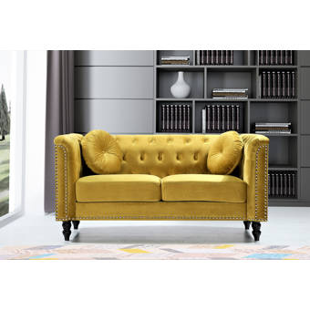 House Of Hampton Letcher 63 Wide Velvet Square Arm Loveseat Reviews Wayfair