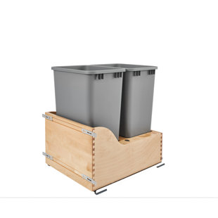 Wooden Tilt Out Trash Cabinet Wayfair Double Pull Out Trash Can