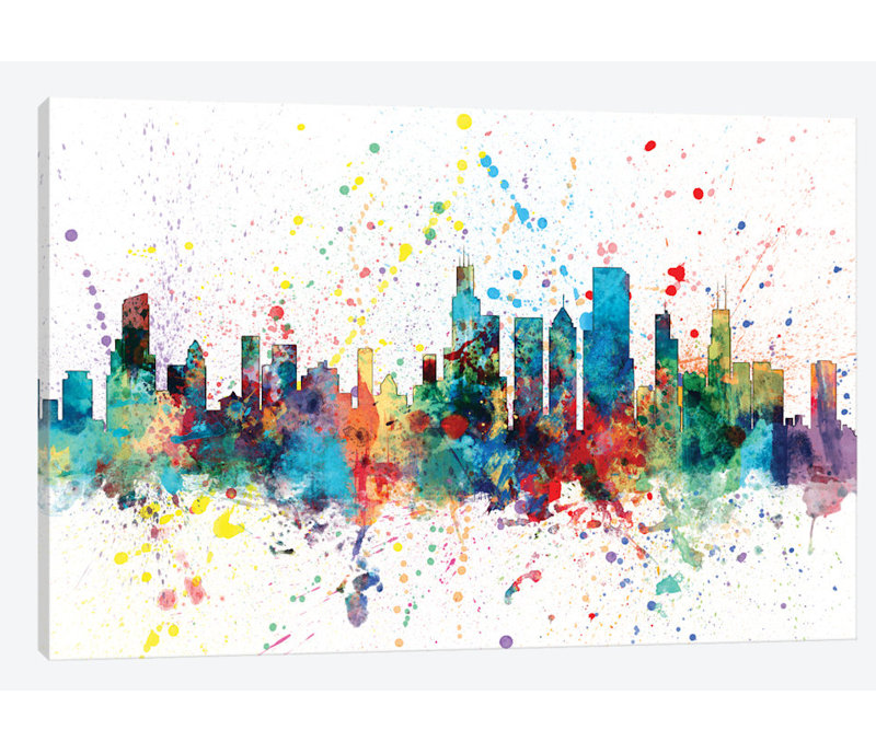 East Urban Home Rainbow Splash Skyline Series Chicago Illinois