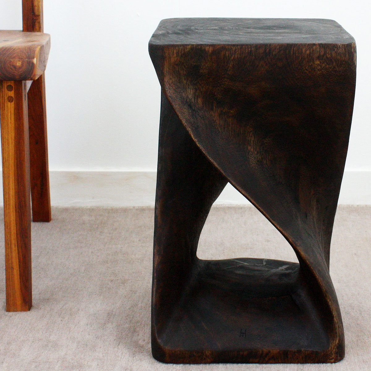 Millwood Pines Marralynn 20'' Tall Solid Wood Abstract End Table