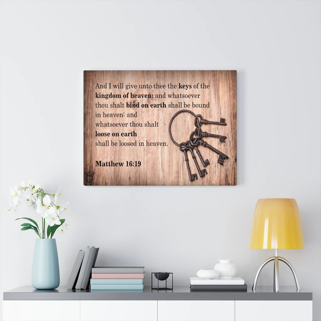 Trinx Bind On Earth Matthew 1619 Christian Wall Art Bible Verse Print