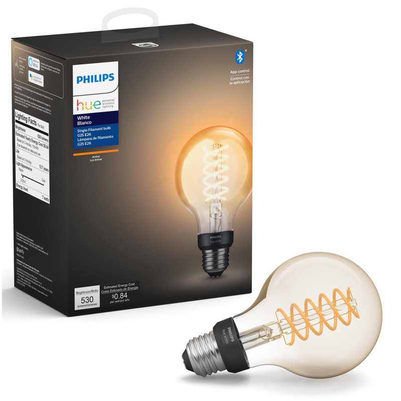 philips hue 40 watt equivalent g25 led smart dimmable light bulb warm white 2100k e26 medium standard base