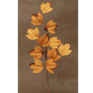 Decorative Burlap Maple Spray with Faux Pinecones