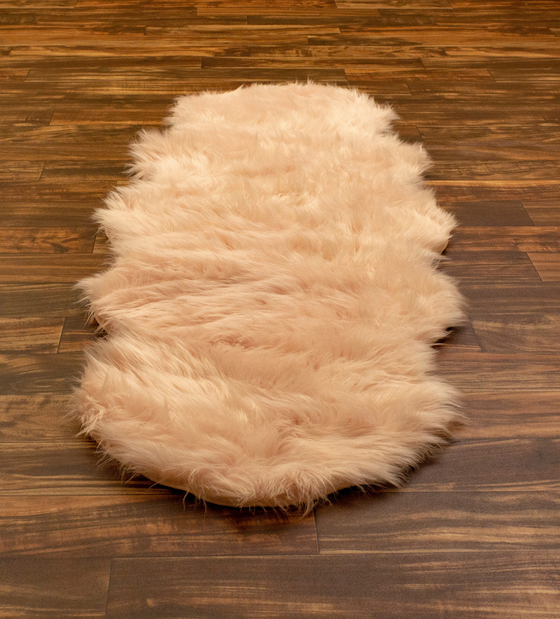 Charlotte Hand Woven Faux Sheepskin Light Pink Area Rug