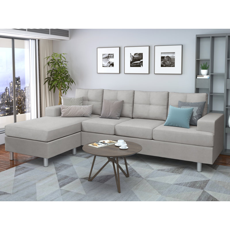 Latitude Run Fowle 97 3 Wide Microfiber Microsuede Reversible Sofa Chaise Wayfair