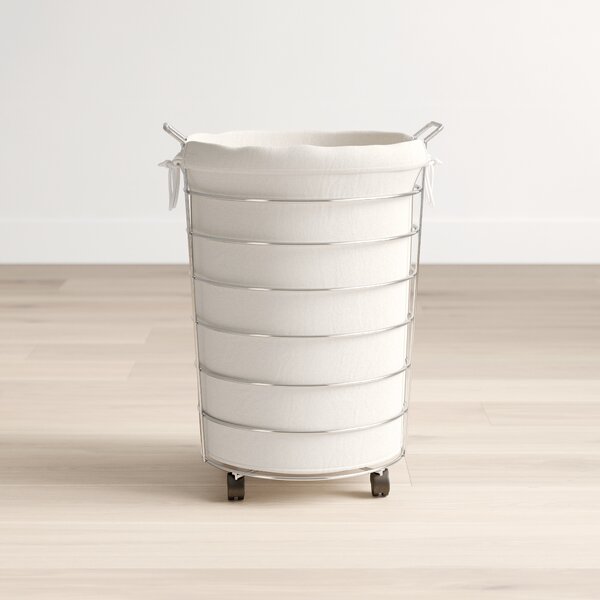 Rolling Laundry Hamper Basket Wheeled Clothes Storage Bin Hamper White 4 Pack 