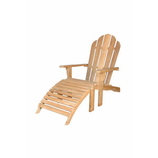 Go to store & view more images Outdoor Teak Adirondack Chair with Ottoman by Anderson Teak