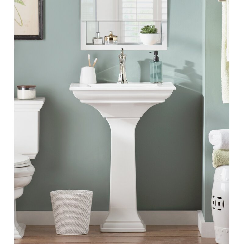 Memoirs Ceramic 25 Pedestal Bathroom Sink With Overflow