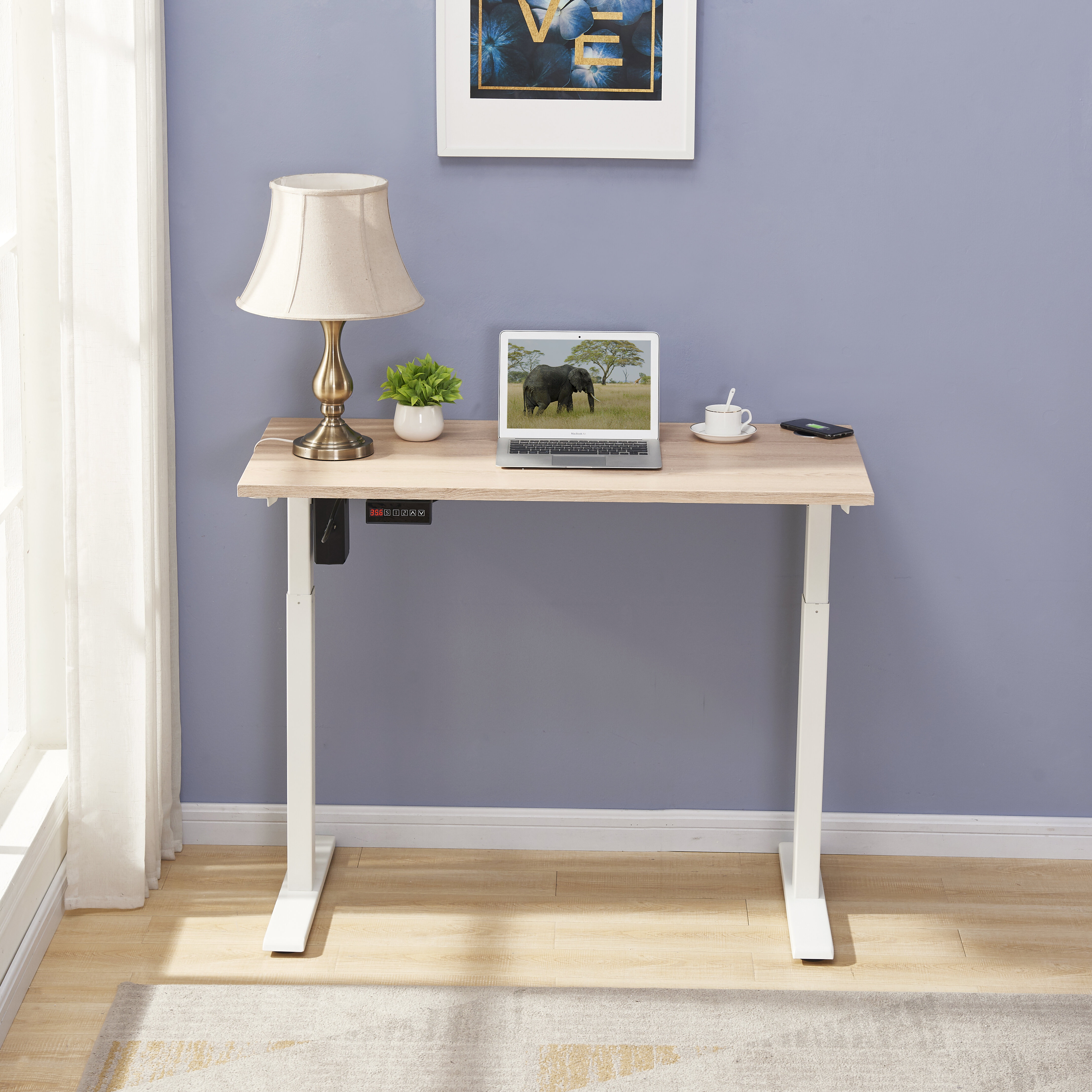 Latitude Run Elka Height Adjustable Standing Desk Wayfair