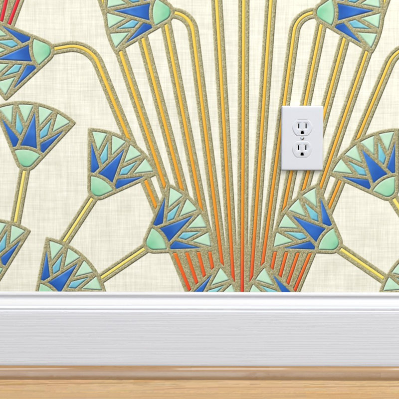 Mercer41 Trotman Art Deco Removable Peel And Stick Wallpaper Panel