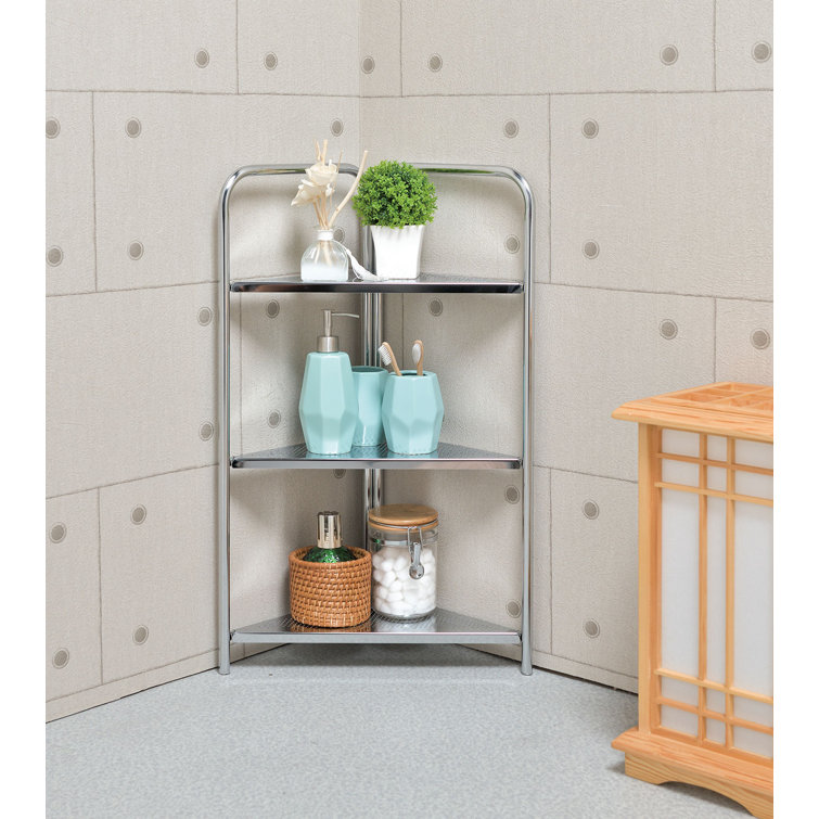 Rebrilliant 3Tier Corner Shelf, Heavy Duty Steel Frame Corner Shelving