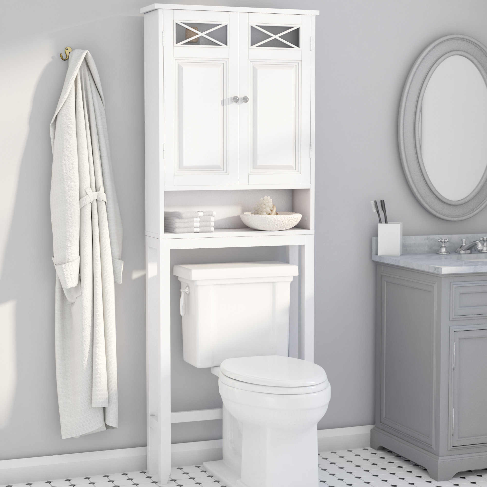 Rosecliff Heights Roberts 20 W X 24 H X 8 D Bathroom Storage Furniture Set Reviews Wayfair