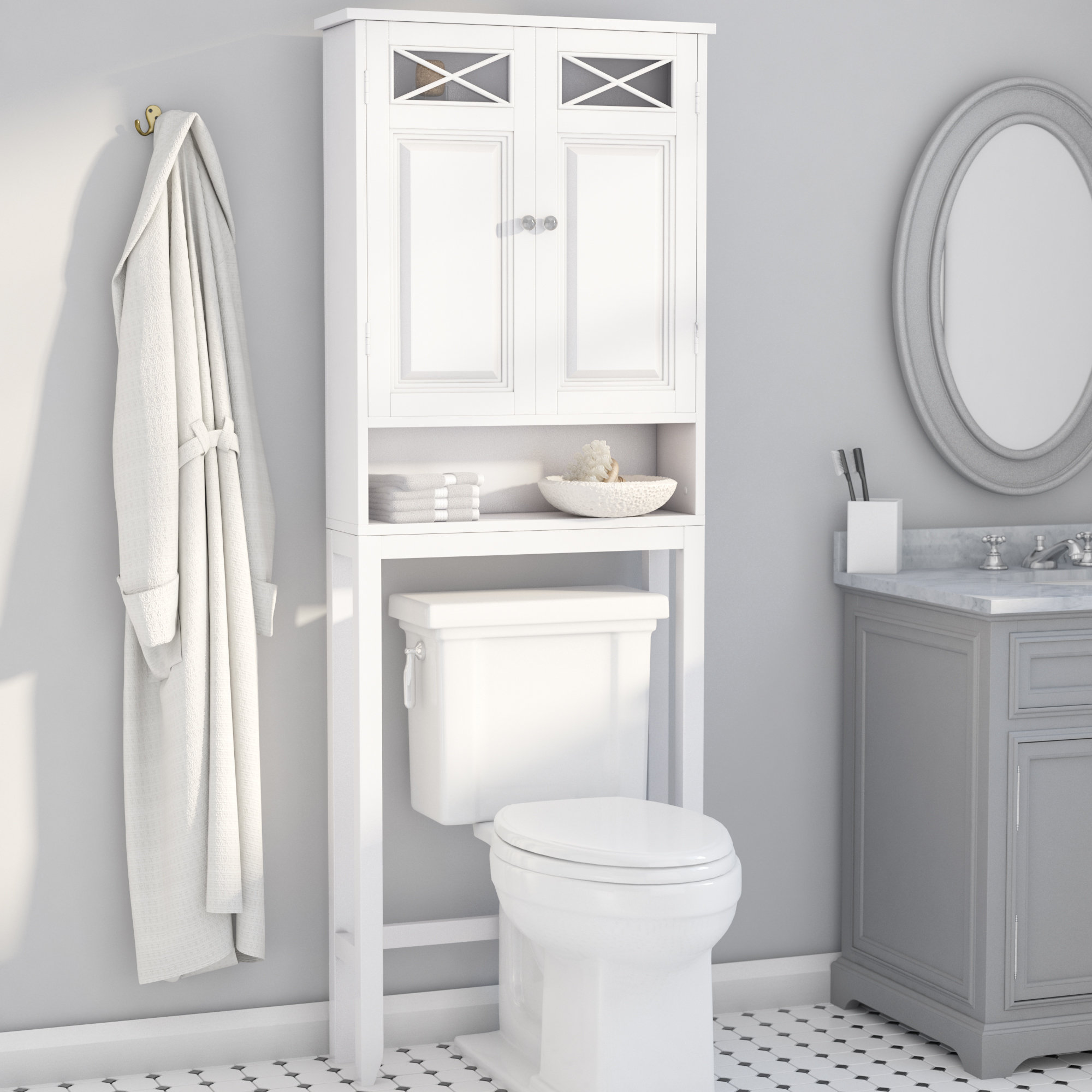 Rosecliff Heights Roberts 25 W X 6825 H X 8 D Over The Toilet Storage Reviews Wayfair