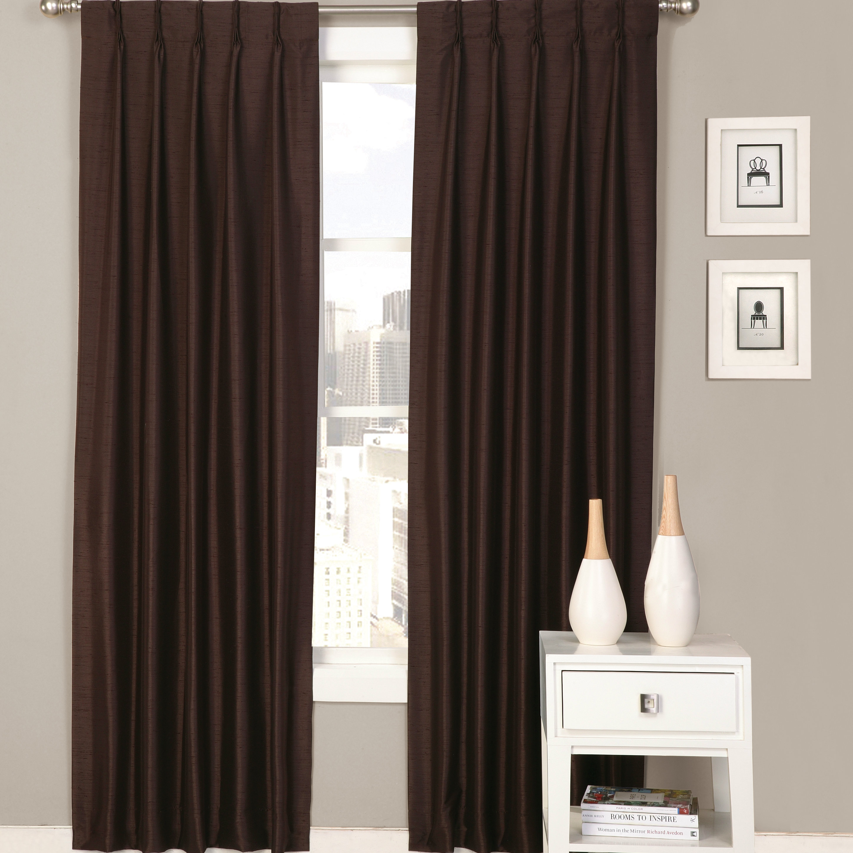 Ultimate Luxury Palace Solid Semi Sheer Pinch Pleat Curtain Panels