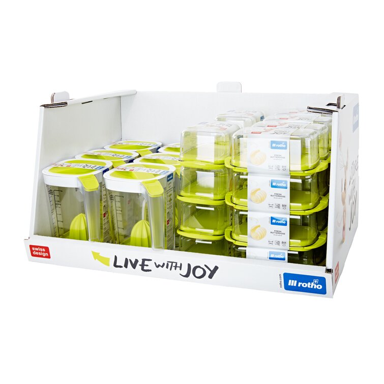18 x9,5 x 6,5 cm grün / transparent, Fresh Butterdose BPA-frei Kunststoff 