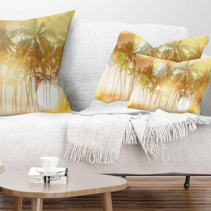 East Urban Home Landscape Palms Serene Tropical Beach Lumbar Pillow Wayfair