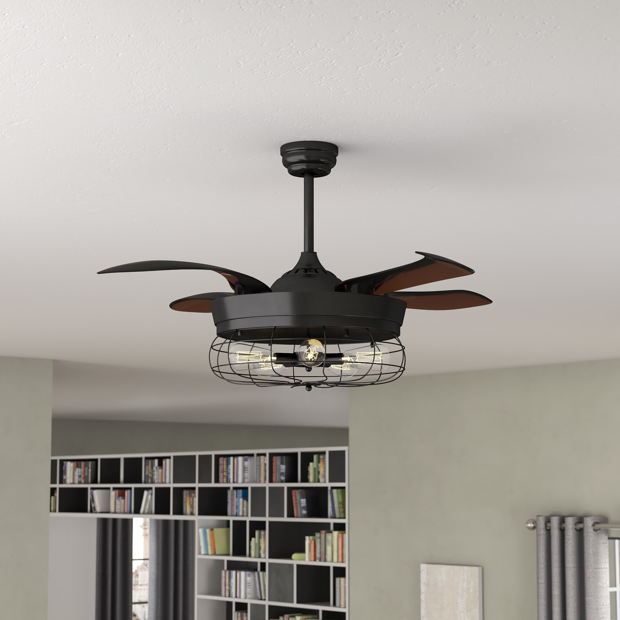 46 Benally 4 Blade Ceiling Fan With Remote Light Kit Included