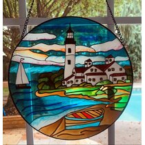 42x10  DECO-TECTURAL Stained Art Glass Window Suncatcher 