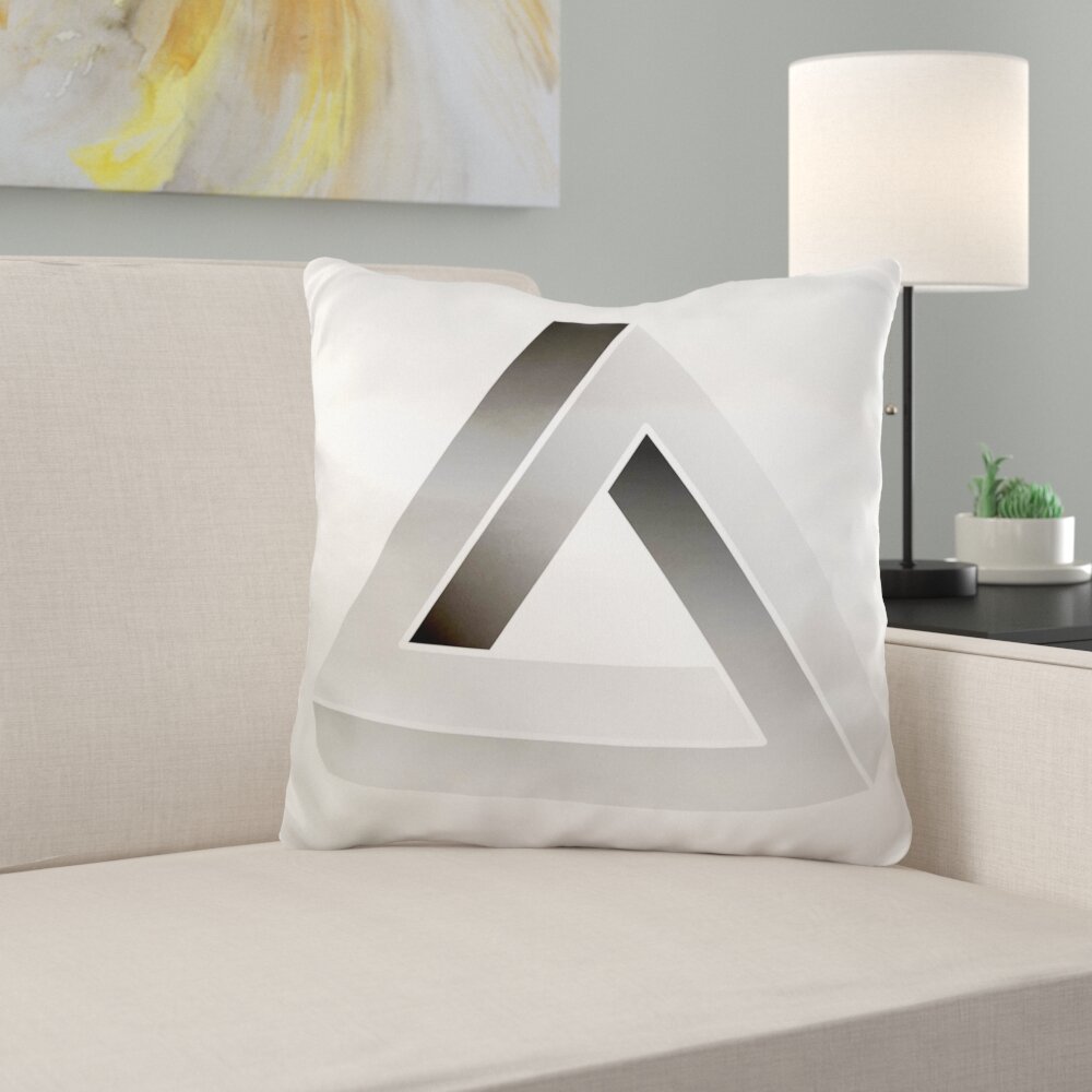 Trinx Panama Escher S Impossible Triangle Throw Pillow Cover Wayfair