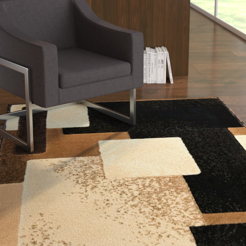 Ebern Designs Yehuda Traditional Black Beige Area Rug Wayfair