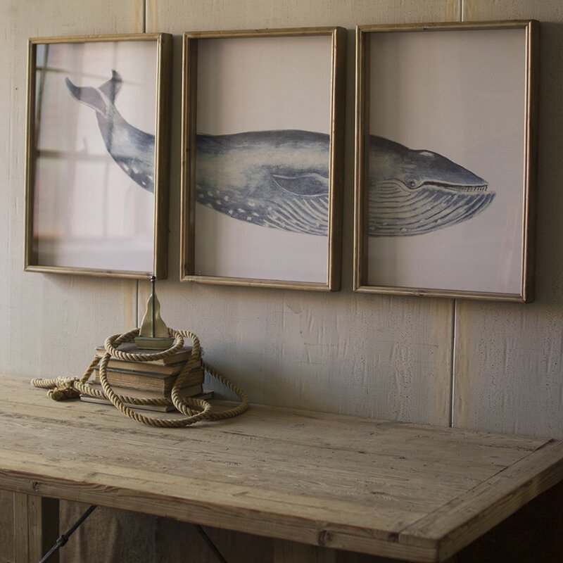 'Triptych Whale' Framed Print Multi-Piece Image on Glass ...