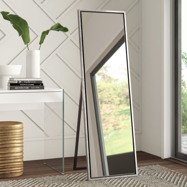 Loeffler Wood Beveled Easel Free Standing Full Length Mirror