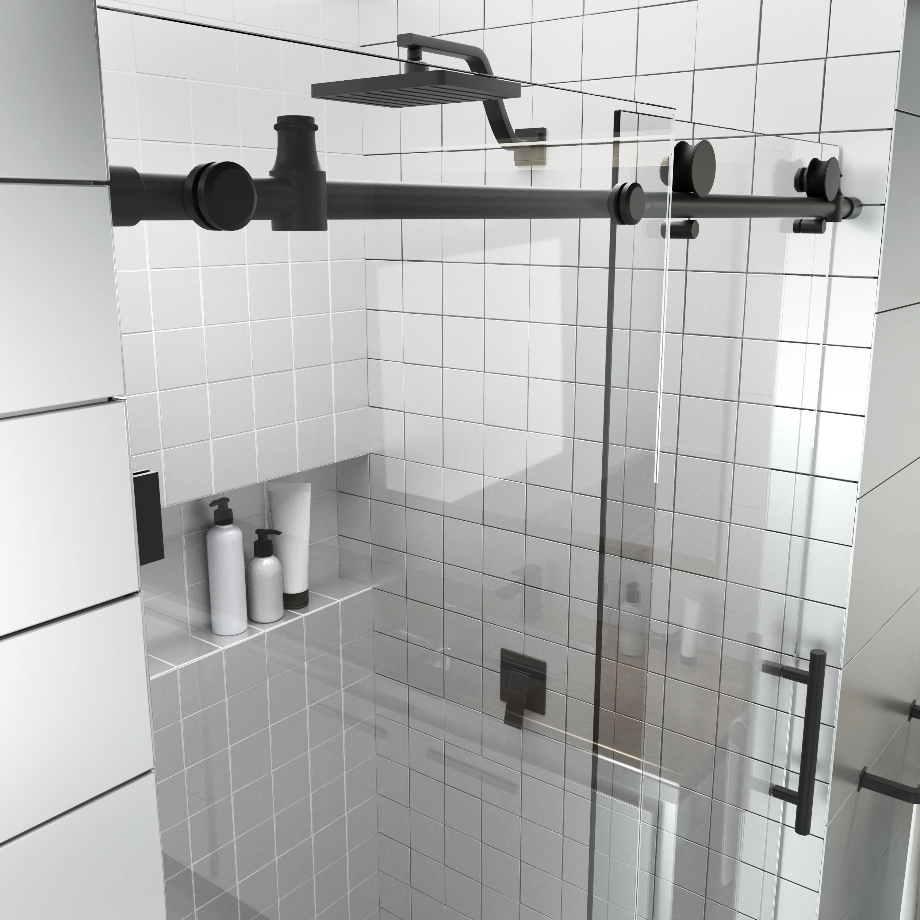 Glass Warehouse 68 72 W X 78 H Single Sliding Frameless Shower Door Reviews Wayfair