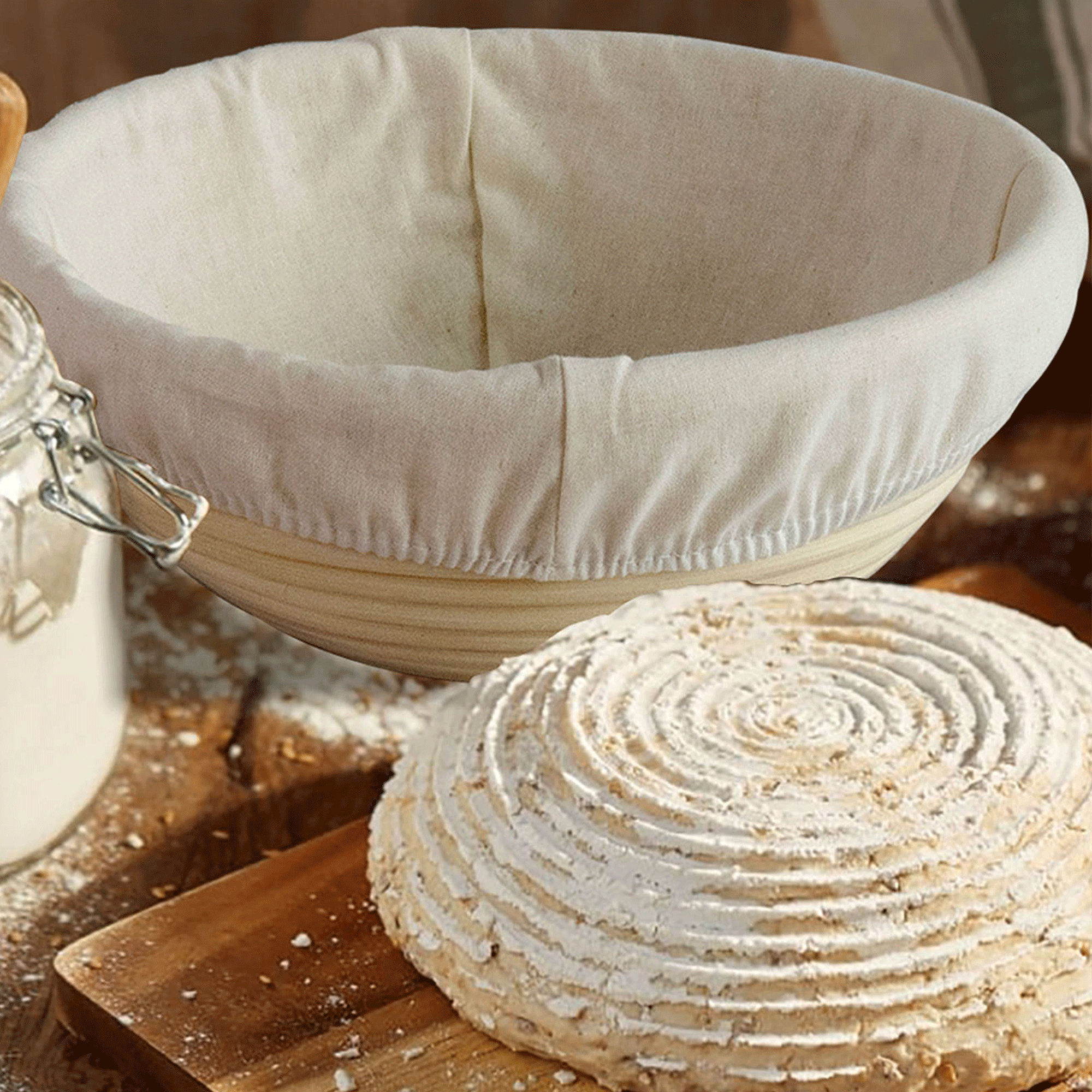 Rattan Natural Organic Banneton Brotform Basket Bread Bowl Baking Round Proofing 