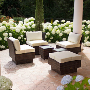 6-tlg. Polyrattan-Lounge-Set mit Kissen von Esse..