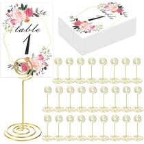 12x Swirl Table Number Holder Paper Card Stand For Wedding Party Rose Gold/ Gold 