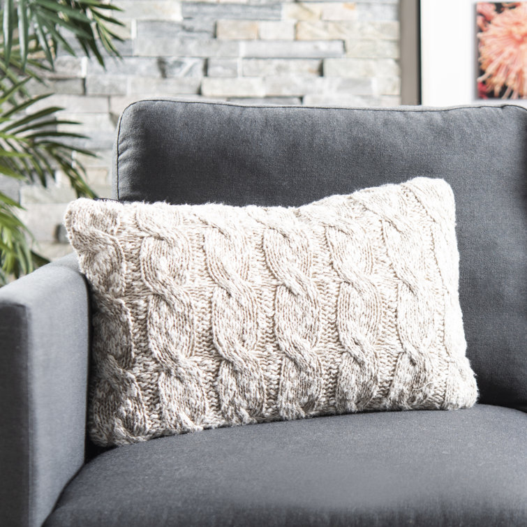 large knit throw pillow